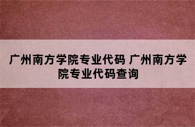 广州南方学院专业代码 广州南方学院专业代码查询